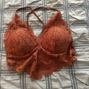 Bozzolo Lace Bralette in Warm Orange